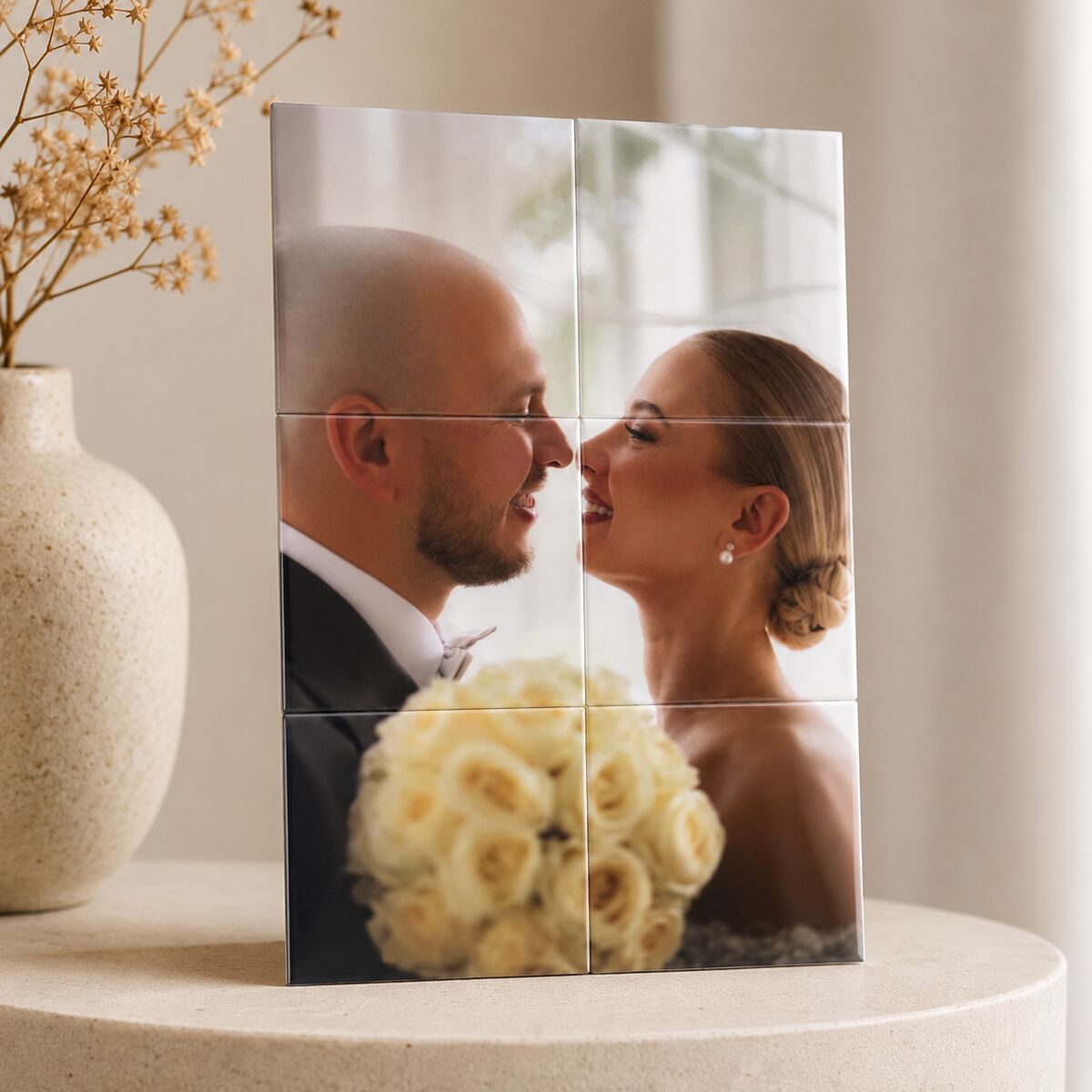 Fotomagnete als Bilderrahmen-Set mit Hochzeitsfoto