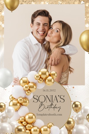 Gold Balloon Birthday Layout