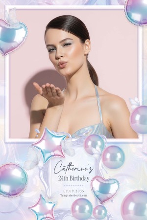 Iridescent Birthday Layout